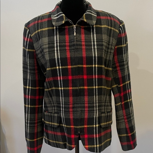 Liz Claiborne Jackets & Blazers - Plaid Jacket with Red and Yellow Stripes Liz Claiborne villager size 10